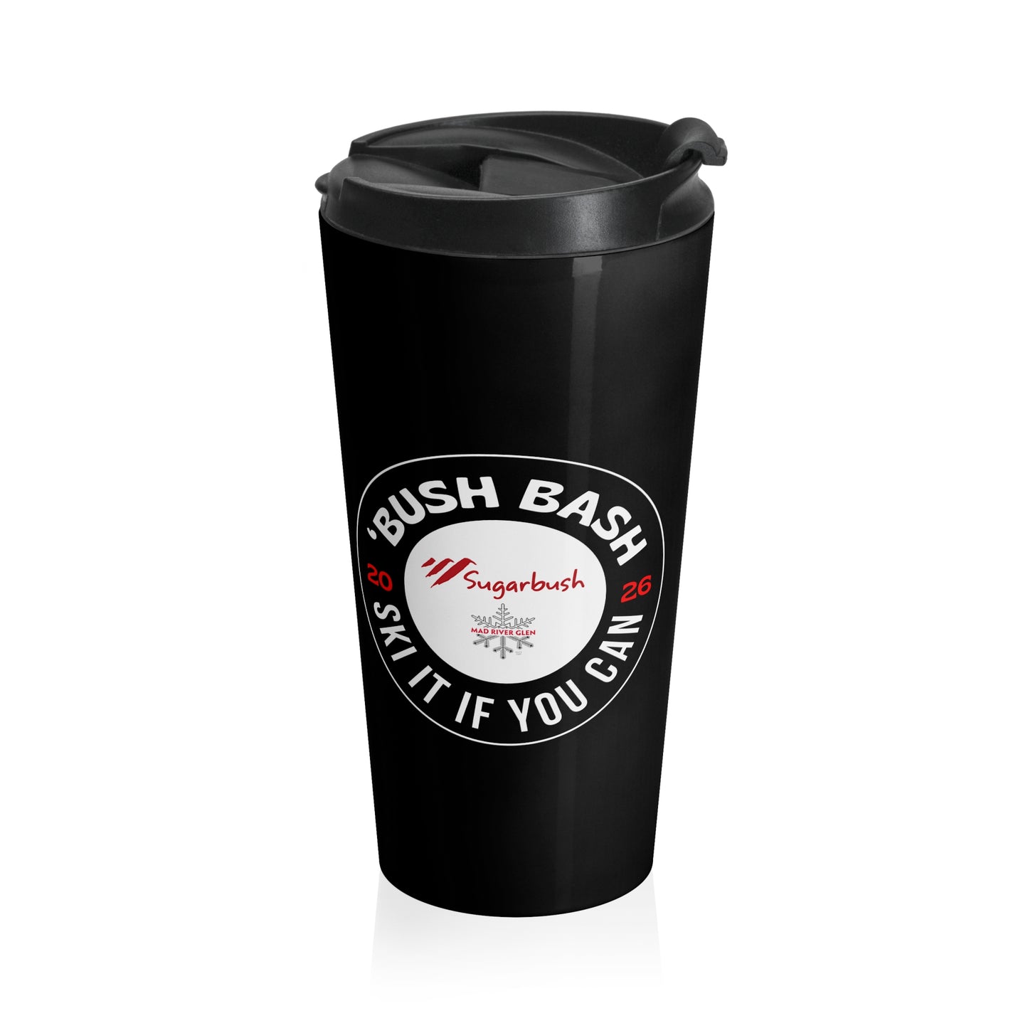 Travel Mug — 'Bushkill Skiing' Stainless Steel Thermal Tumbler