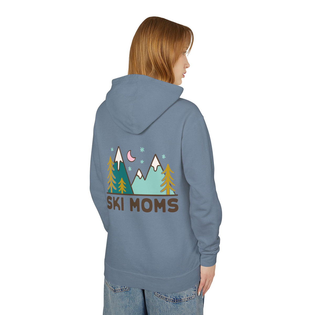 Ski Moms Hoodie – Cozy Mountain Graphic Lightweight Sweatshirt