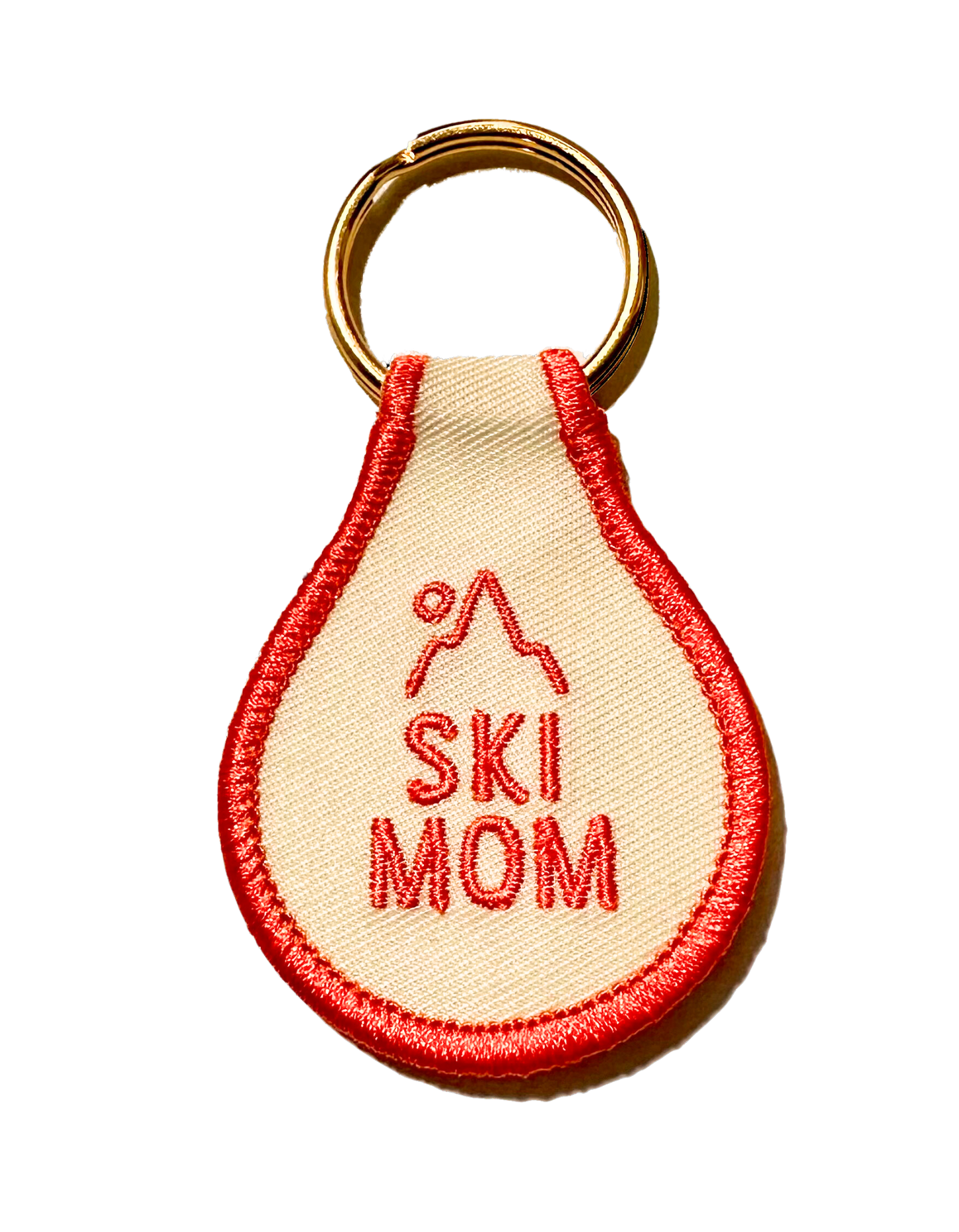 Ski Mom Embroidered Key Chain