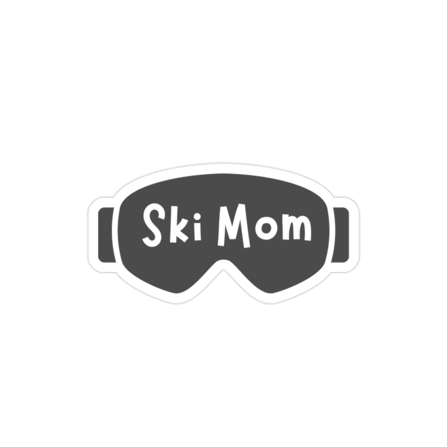 Black SKI MOM Transparent Indoor/Outdoor Stickers