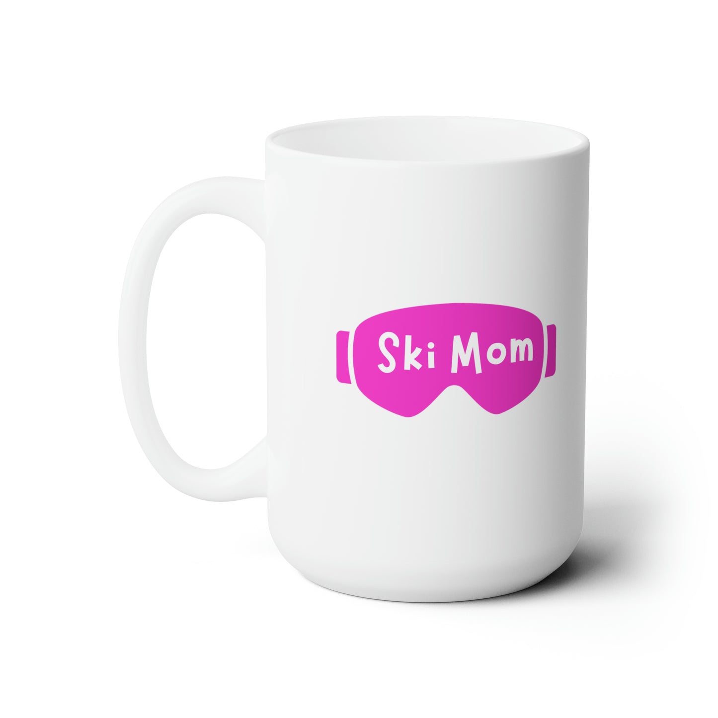 LARGE Pink Ski Mom Ceramic Mug 15oz