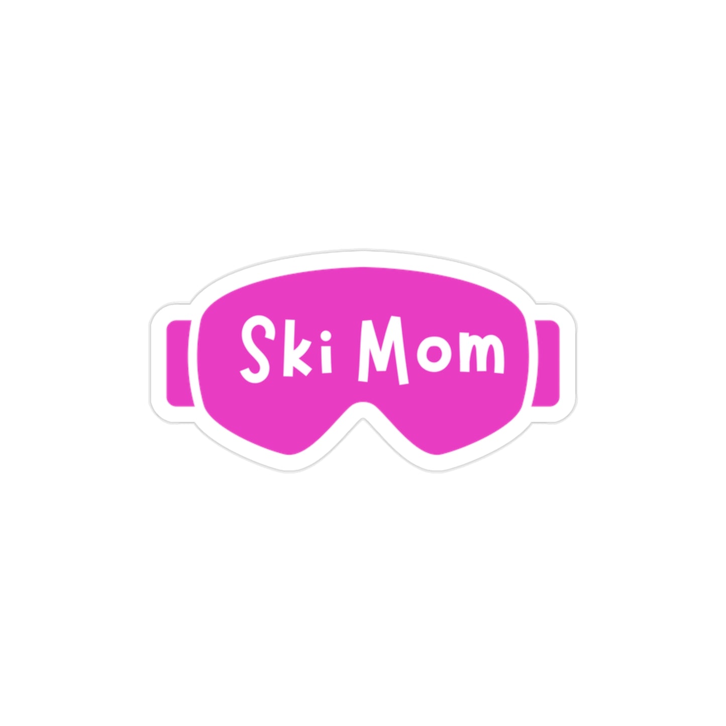 Magenta 2" SKI MOM Transparent Indoor/Outdoor Stickers