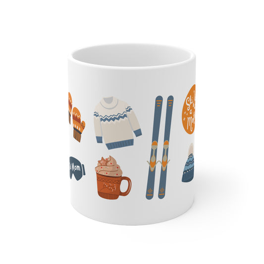 Ski Mom Winter Collage Ceramic Mug 11oz
