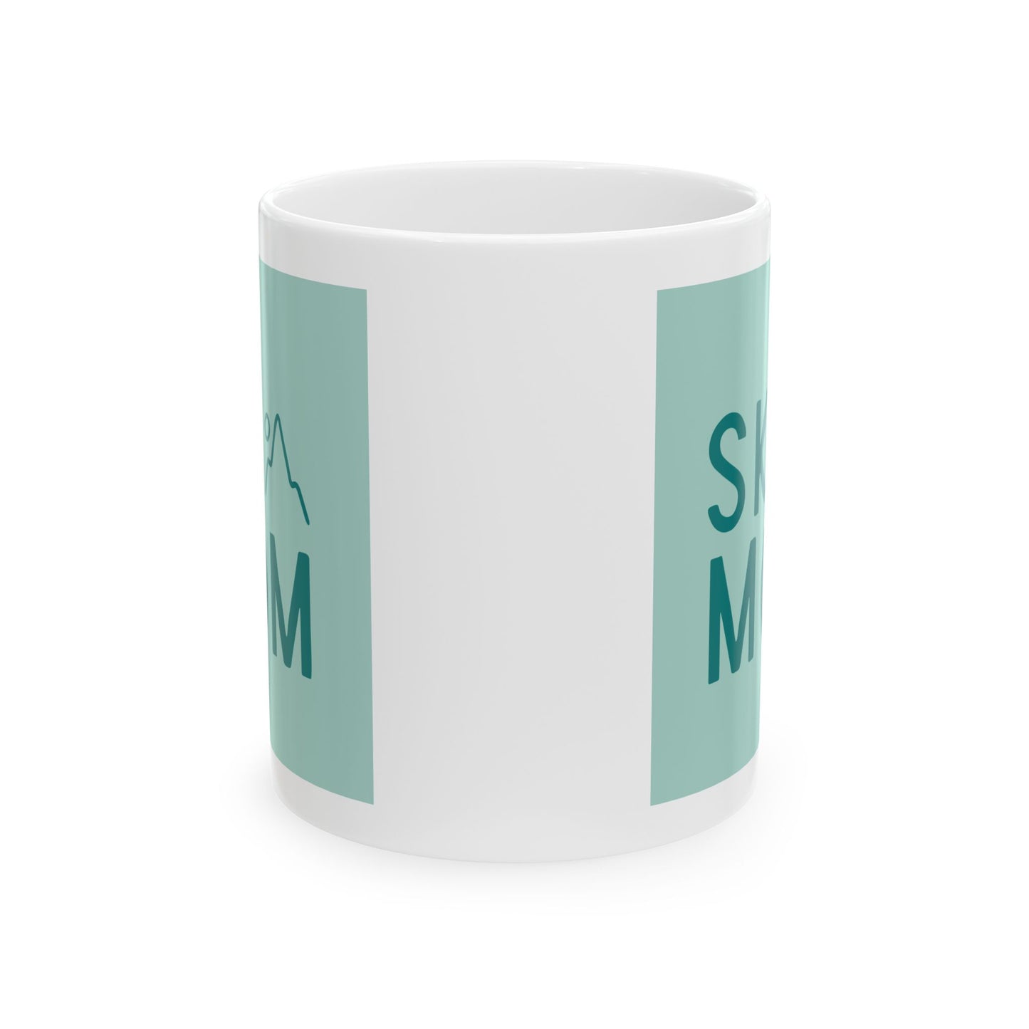 Teal Ski Mom Ceramic Mug, (11oz, 15oz)