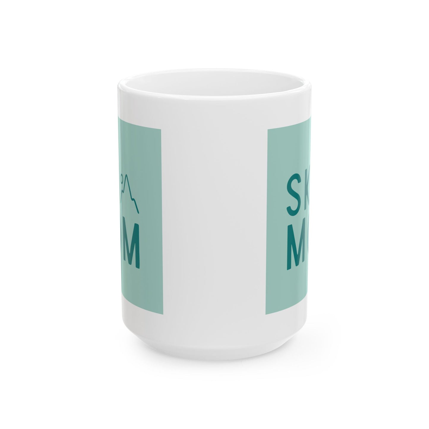 Teal Ski Mom Ceramic Mug, (11oz, 15oz)