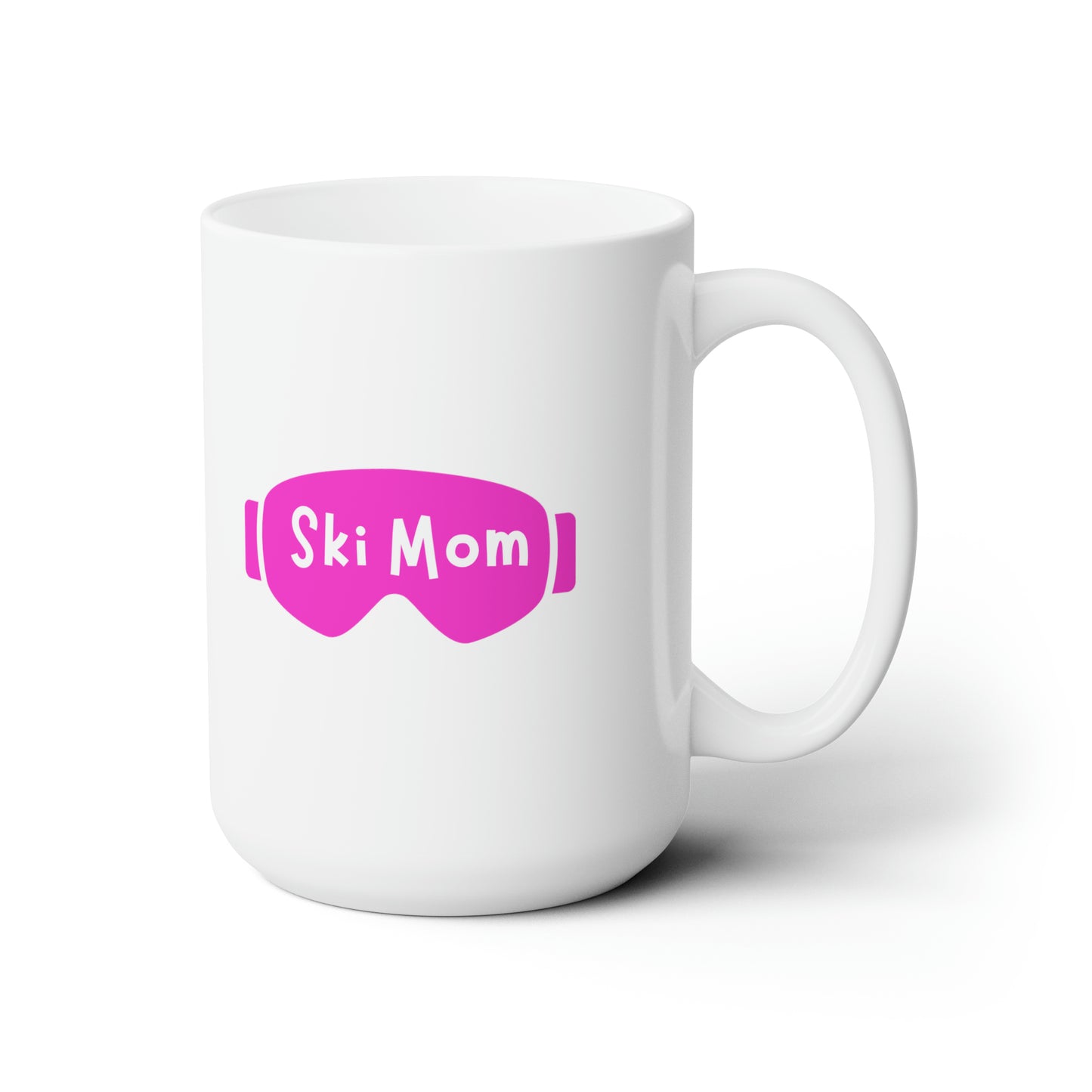 LARGE Pink Ski Mom Ceramic Mug 15oz