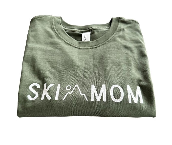 Ski Moms Long Sleeve T-Shirt WHITE LETTERING