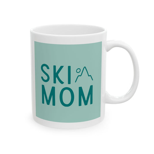 Teal Ski Mom Ceramic Mug, (11oz, 15oz)