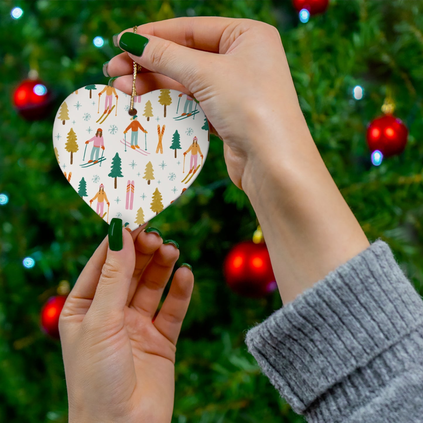 Exclusive Ski Moms Print | Winter Adventure Ceramic Ornament