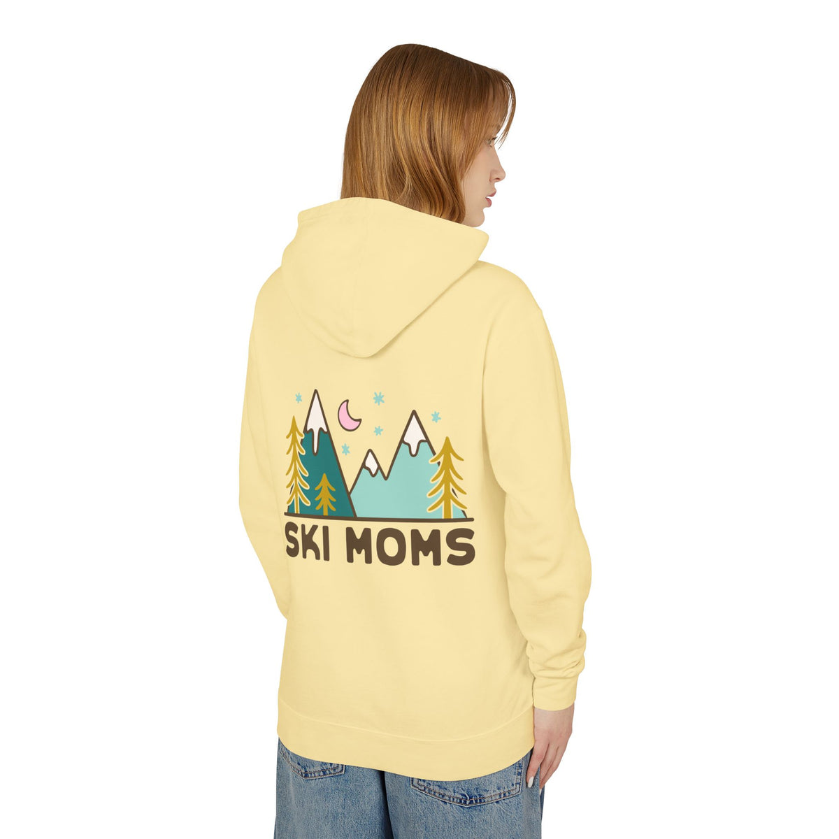 Ski Moms Hoodie – Cozy Mountain Graphic Lightweight Sweatshirt