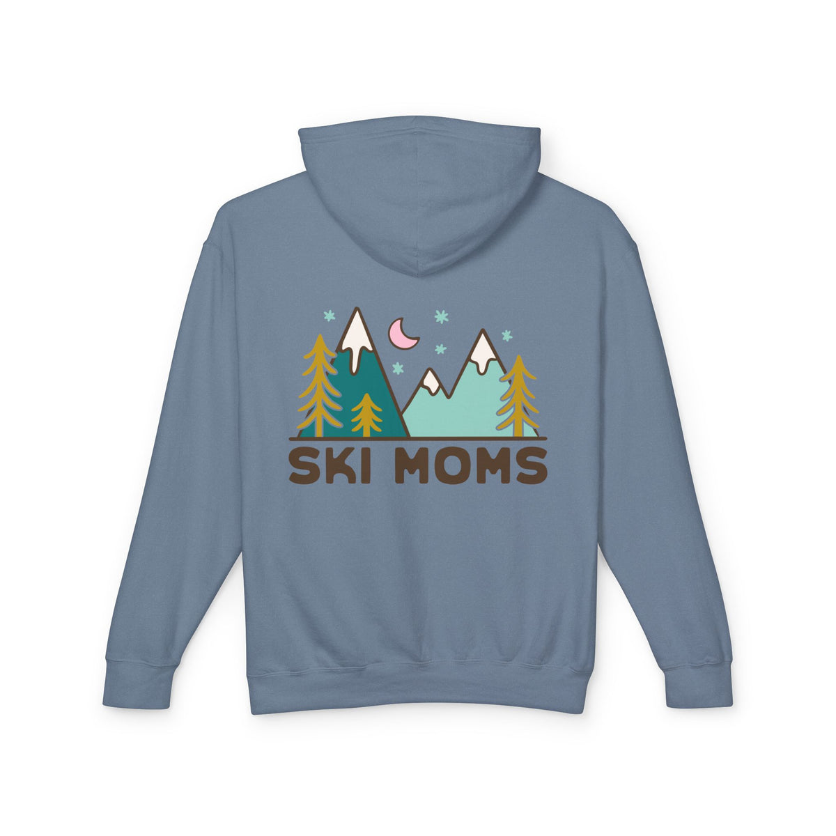 Ski Moms Hoodie – Cozy Mountain Graphic Lightweight Sweatshirt
