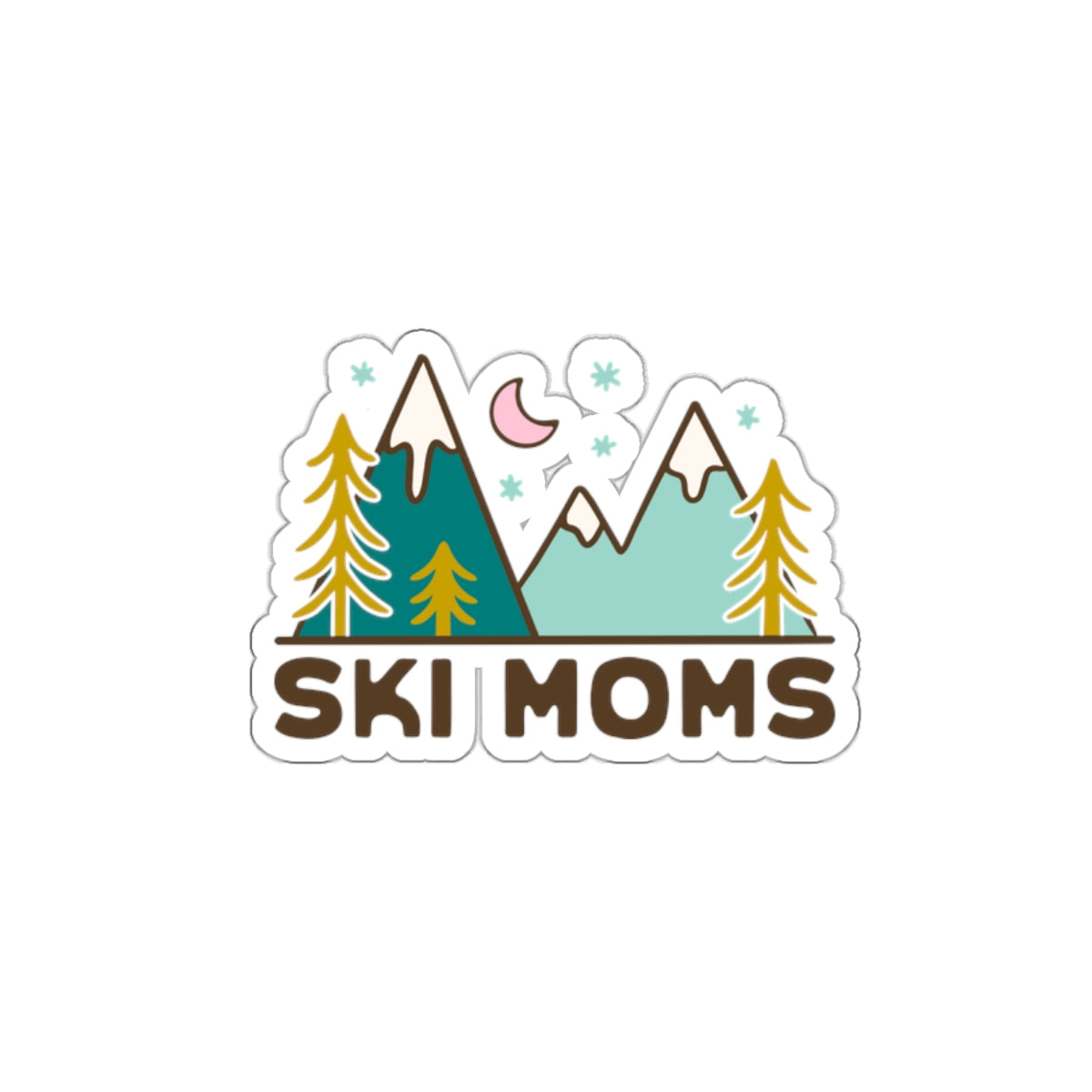 Ski Moms Mountain Scene Die-Cut Sticker