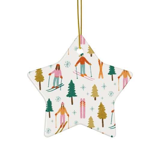 Exclusive Ski Moms Print | Winter Adventure Ceramic Ornament