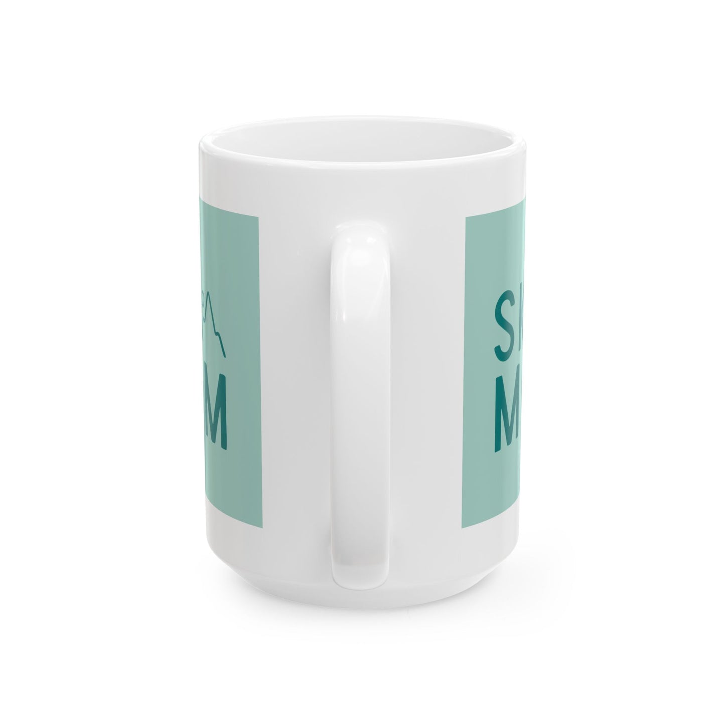 Teal Ski Mom Ceramic Mug, (11oz, 15oz)