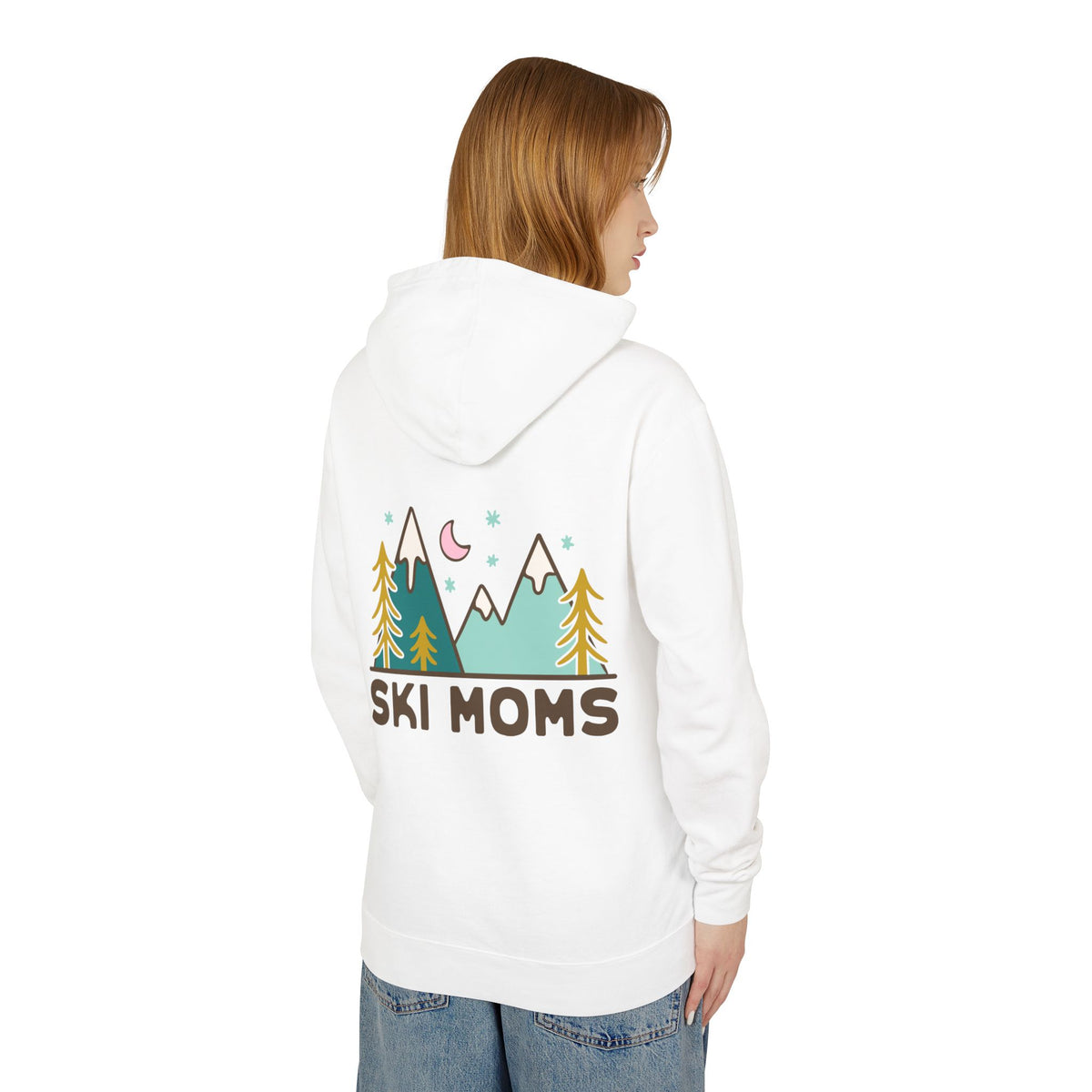 Ski Moms Hoodie – Cozy Mountain Graphic Lightweight Sweatshirt