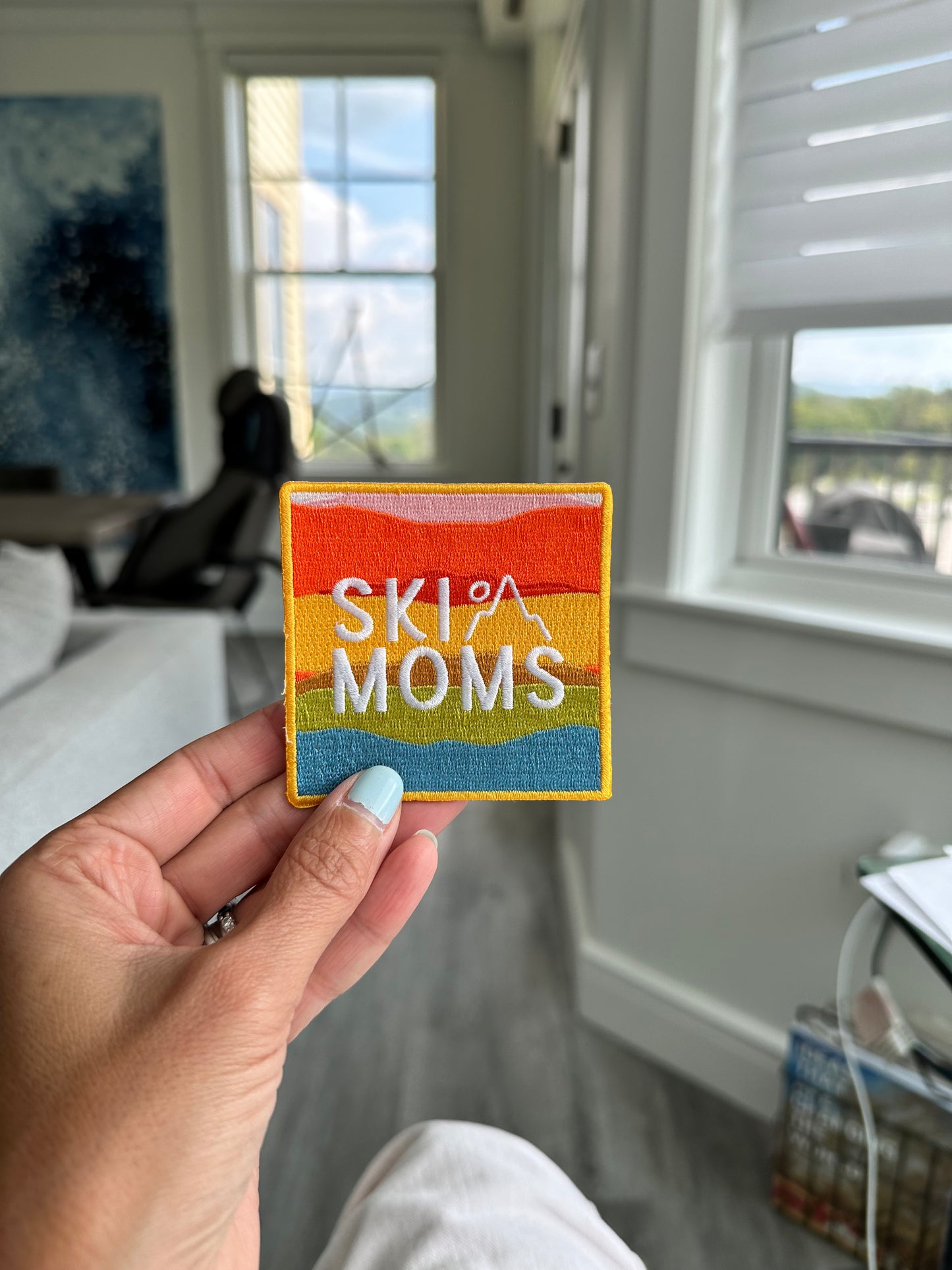 Ski Moms 3" Square Embroidered Patch