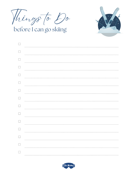 Skier To Do List Notepad