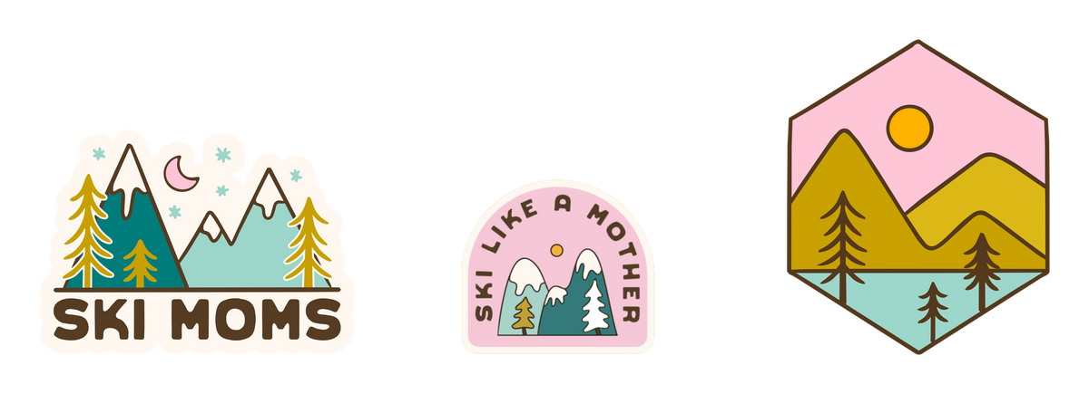 Sticker Trio of the Ski Moms Best Sellers